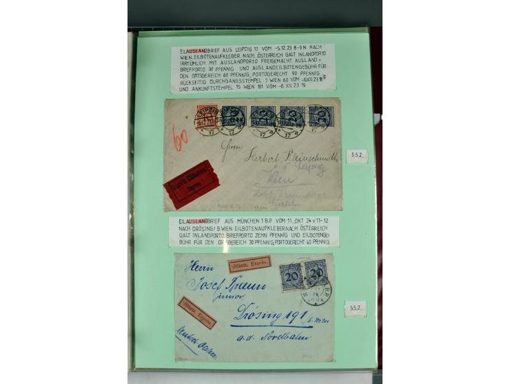 1828/1995, sehr umfangreiche Ausstellungs-Sammlung "Die Eilboten-Post" ab Vorphila in 11 Alben mit einigen hundert Briefen, K