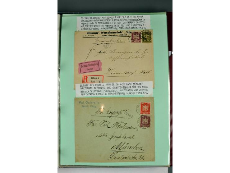1828/1995, sehr umfangreiche Ausstellungs-Sammlung "Die Eilboten-Post" ab Vorphila in 11 Alben mit einigen hundert Briefen, K