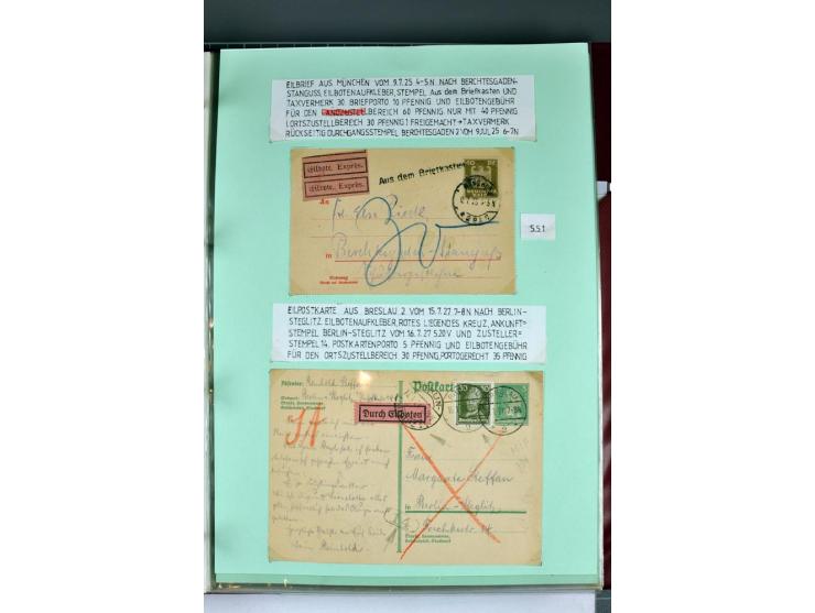 1828/1995, sehr umfangreiche Ausstellungs-Sammlung "Die Eilboten-Post" ab Vorphila in 11 Alben mit einigen hundert Briefen, K