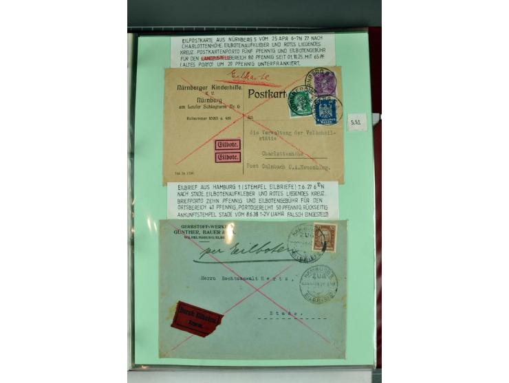 1828/1995, sehr umfangreiche Ausstellungs-Sammlung "Die Eilboten-Post" ab Vorphila in 11 Alben mit einigen hundert Briefen, K
