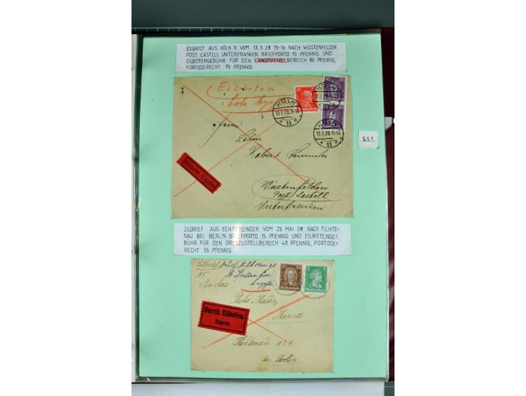 1828/1995, sehr umfangreiche Ausstellungs-Sammlung "Die Eilboten-Post" ab Vorphila in 11 Alben mit einigen hundert Briefen, K