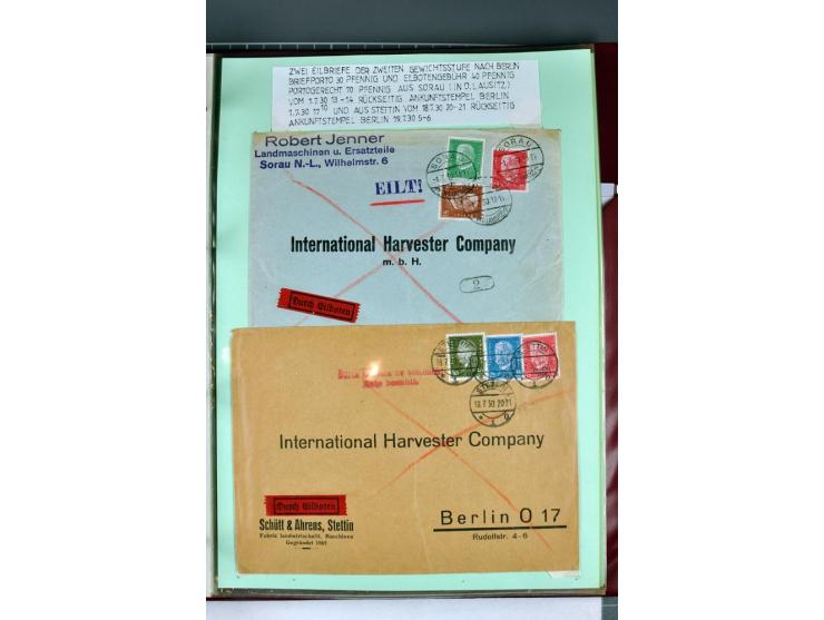 1828/1995, sehr umfangreiche Ausstellungs-Sammlung "Die Eilboten-Post" ab Vorphila in 11 Alben mit einigen hundert Briefen, K