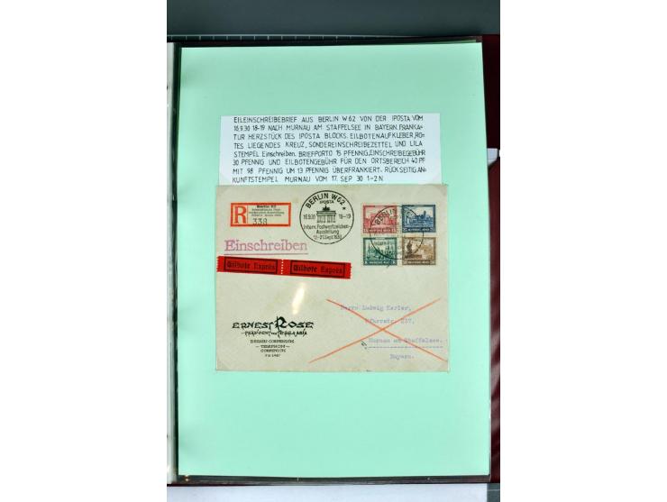 1828/1995, sehr umfangreiche Ausstellungs-Sammlung "Die Eilboten-Post" ab Vorphila in 11 Alben mit einigen hundert Briefen, K