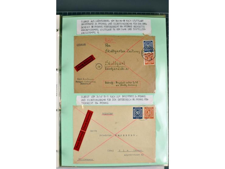 1828/1995, sehr umfangreiche Ausstellungs-Sammlung "Die Eilboten-Post" ab Vorphila in 11 Alben mit einigen hundert Briefen, K