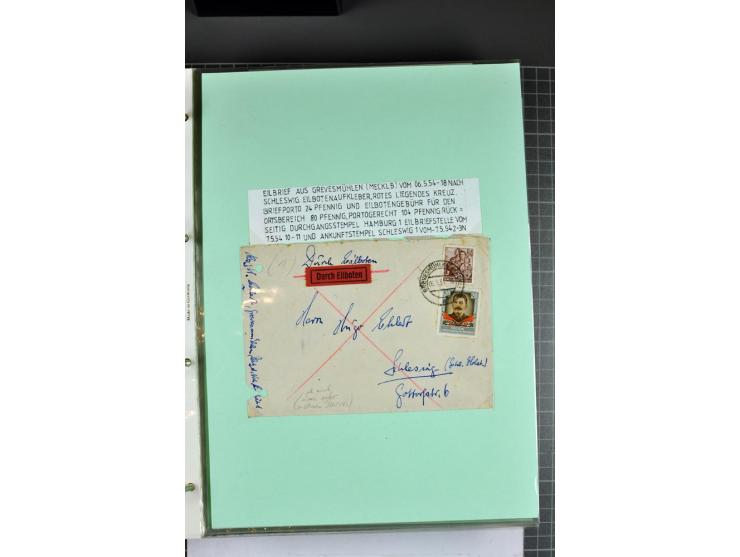 1828/1995, sehr umfangreiche Ausstellungs-Sammlung "Die Eilboten-Post" ab Vorphila in 11 Alben mit einigen hundert Briefen, K