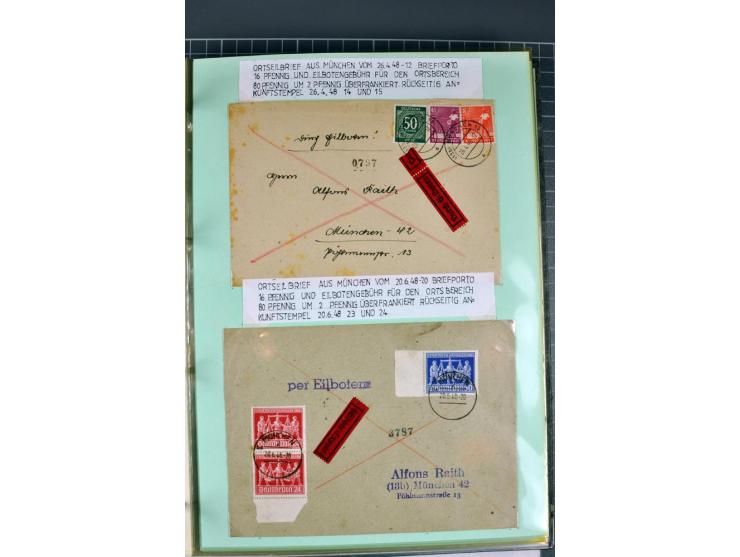 1828/1995, sehr umfangreiche Ausstellungs-Sammlung "Die Eilboten-Post" ab Vorphila in 11 Alben mit einigen hundert Briefen, K
