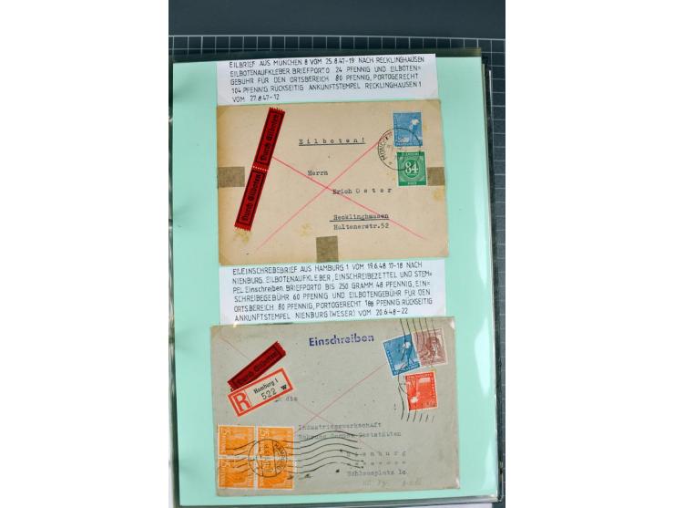 1828/1995, sehr umfangreiche Ausstellungs-Sammlung "Die Eilboten-Post" ab Vorphila in 11 Alben mit einigen hundert Briefen, K