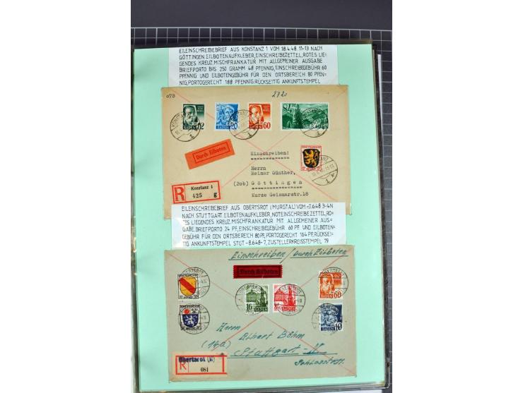 1828/1995, sehr umfangreiche Ausstellungs-Sammlung "Die Eilboten-Post" ab Vorphila in 11 Alben mit einigen hundert Briefen, K