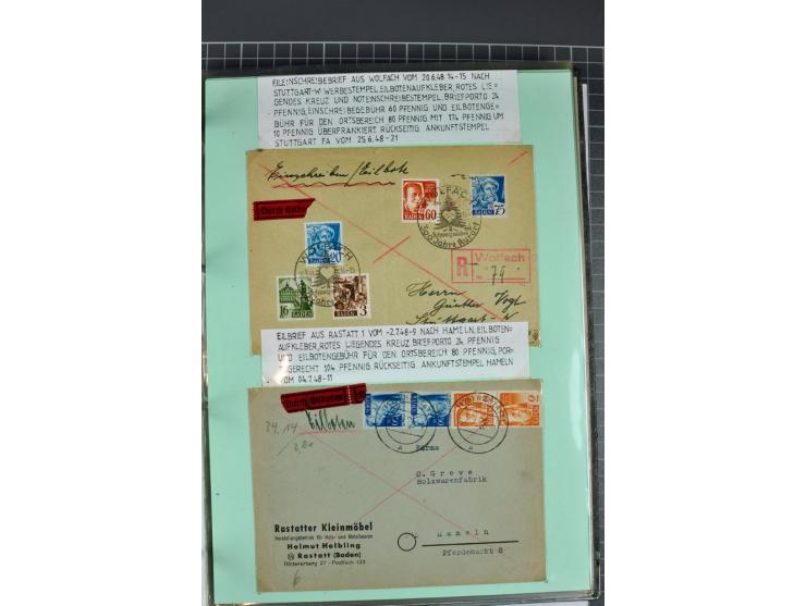1828/1995, sehr umfangreiche Ausstellungs-Sammlung "Die Eilboten-Post" ab Vorphila in 11 Alben mit einigen hundert Briefen, K