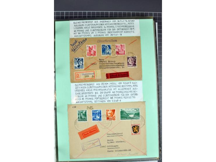 1828/1995, sehr umfangreiche Ausstellungs-Sammlung "Die Eilboten-Post" ab Vorphila in 11 Alben mit einigen hundert Briefen, K
