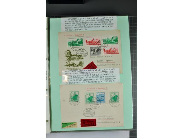 1828/1995, sehr umfangreiche Ausstellungs-Sammlung "Die Eilboten-Post" ab Vorphila in 11 Alben mit einigen hundert Briefen, K