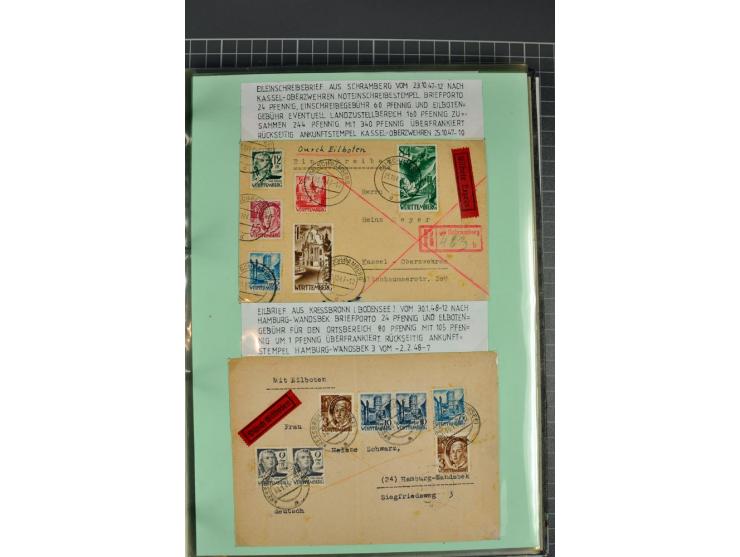 1828/1995, sehr umfangreiche Ausstellungs-Sammlung "Die Eilboten-Post" ab Vorphila in 11 Alben mit einigen hundert Briefen, K