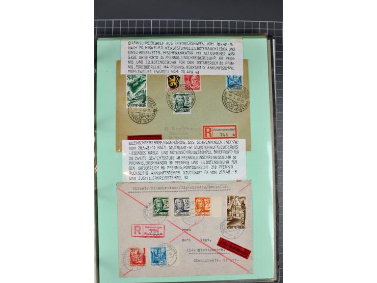 1828/1995, sehr umfangreiche Ausstellungs-Sammlung "Die Eilboten-Post" ab Vorphila in 11 Alben mit einigen hundert Briefen, K