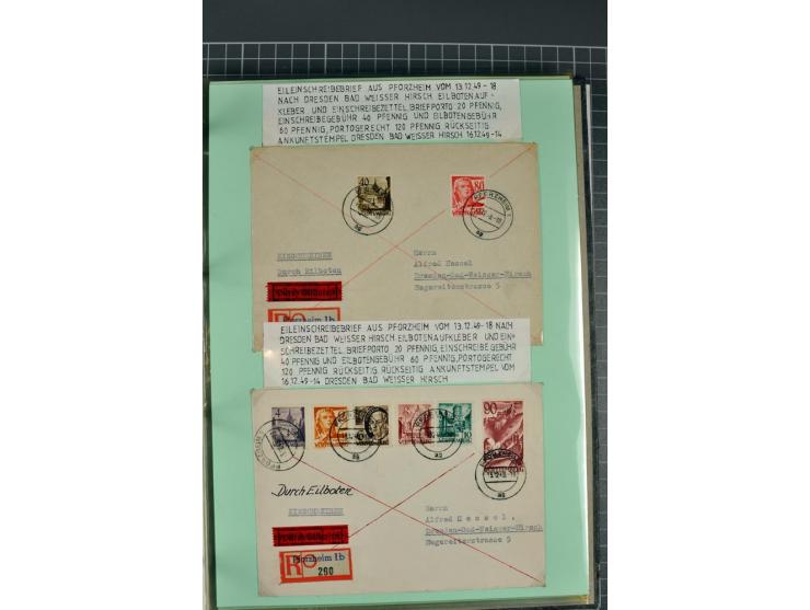1828/1995, sehr umfangreiche Ausstellungs-Sammlung "Die Eilboten-Post" ab Vorphila in 11 Alben mit einigen hundert Briefen, K