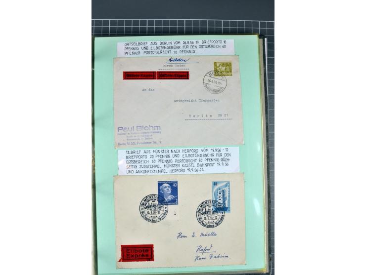 1828/1995, sehr umfangreiche Ausstellungs-Sammlung "Die Eilboten-Post" ab Vorphila in 11 Alben mit einigen hundert Briefen, K