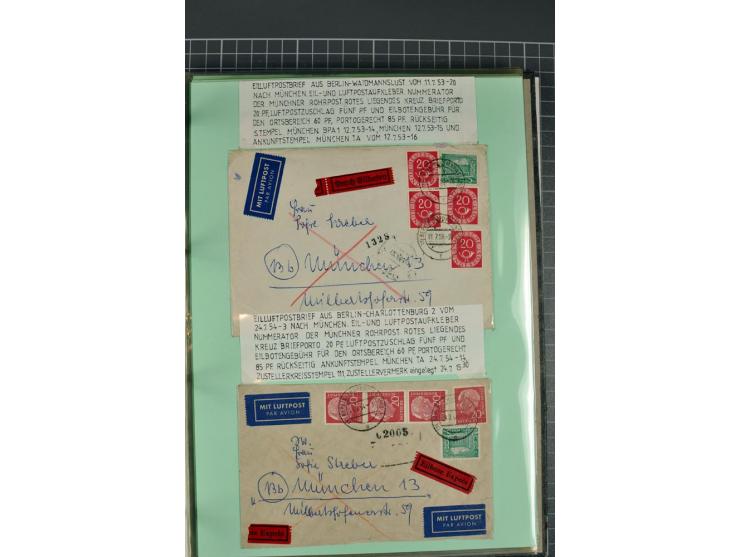 1828/1995, sehr umfangreiche Ausstellungs-Sammlung "Die Eilboten-Post" ab Vorphila in 11 Alben mit einigen hundert Briefen, K