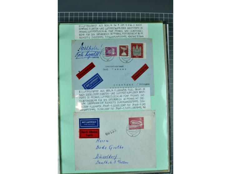 1828/1995, sehr umfangreiche Ausstellungs-Sammlung "Die Eilboten-Post" ab Vorphila in 11 Alben mit einigen hundert Briefen, K