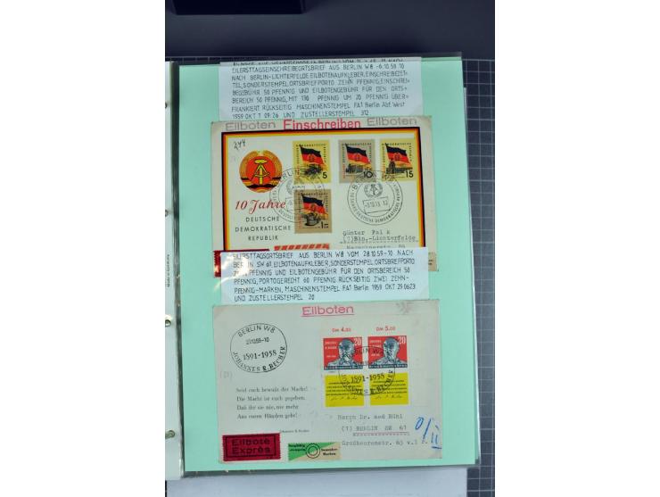 1828/1995, sehr umfangreiche Ausstellungs-Sammlung "Die Eilboten-Post" ab Vorphila in 11 Alben mit einigen hundert Briefen, K