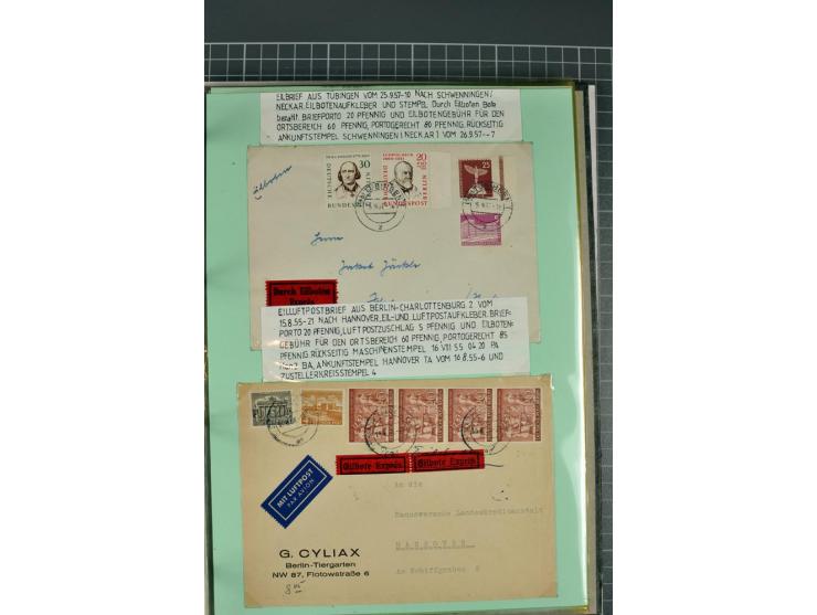 1828/1995, sehr umfangreiche Ausstellungs-Sammlung "Die Eilboten-Post" ab Vorphila in 11 Alben mit einigen hundert Briefen, K