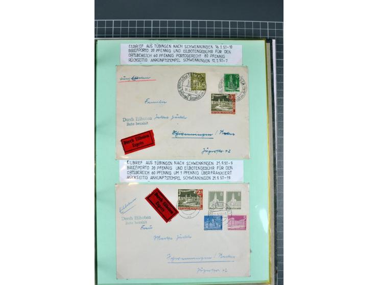 1828/1995, sehr umfangreiche Ausstellungs-Sammlung "Die Eilboten-Post" ab Vorphila in 11 Alben mit einigen hundert Briefen, K