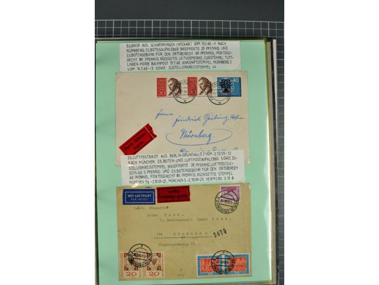 1828/1995, sehr umfangreiche Ausstellungs-Sammlung "Die Eilboten-Post" ab Vorphila in 11 Alben mit einigen hundert Briefen, K