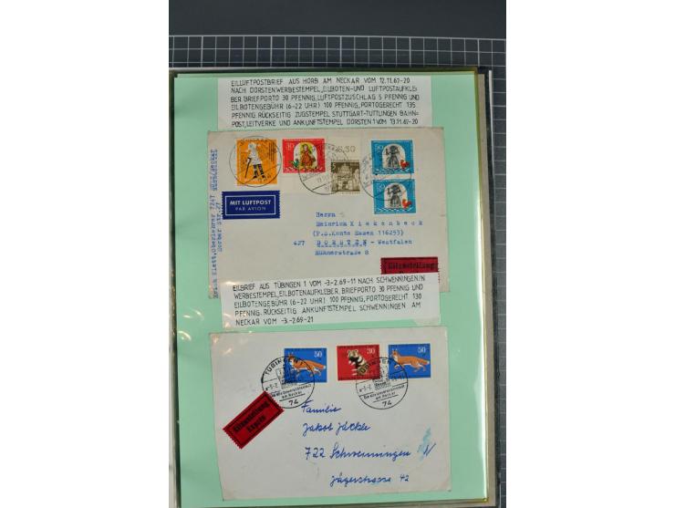 1828/1995, sehr umfangreiche Ausstellungs-Sammlung "Die Eilboten-Post" ab Vorphila in 11 Alben mit einigen hundert Briefen, K