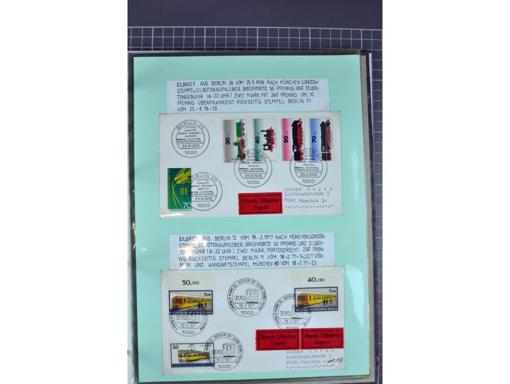 1828/1995, sehr umfangreiche Ausstellungs-Sammlung "Die Eilboten-Post" ab Vorphila in 11 Alben mit einigen hundert Briefen, K