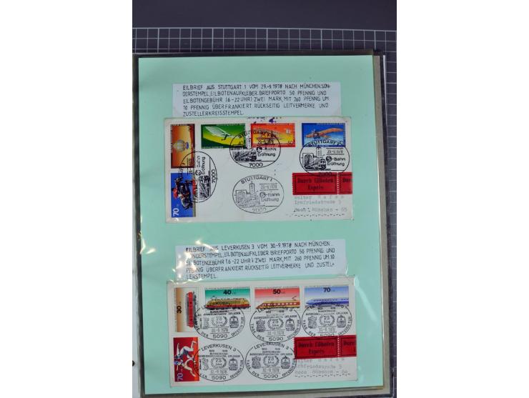1828/1995, sehr umfangreiche Ausstellungs-Sammlung "Die Eilboten-Post" ab Vorphila in 11 Alben mit einigen hundert Briefen, K