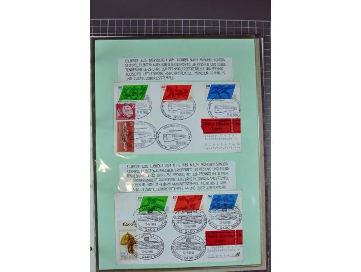 1828/1995, sehr umfangreiche Ausstellungs-Sammlung "Die Eilboten-Post" ab Vorphila in 11 Alben mit einigen hundert Briefen, K