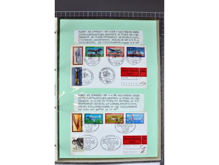 1828/1995, sehr umfangreiche Ausstellungs-Sammlung "Die Eilboten-Post" ab Vorphila in 11 Alben mit einigen hundert Briefen, K