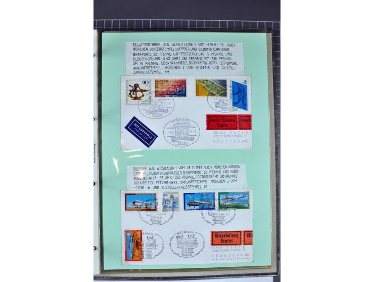 1828/1995, sehr umfangreiche Ausstellungs-Sammlung "Die Eilboten-Post" ab Vorphila in 11 Alben mit einigen hundert Briefen, K