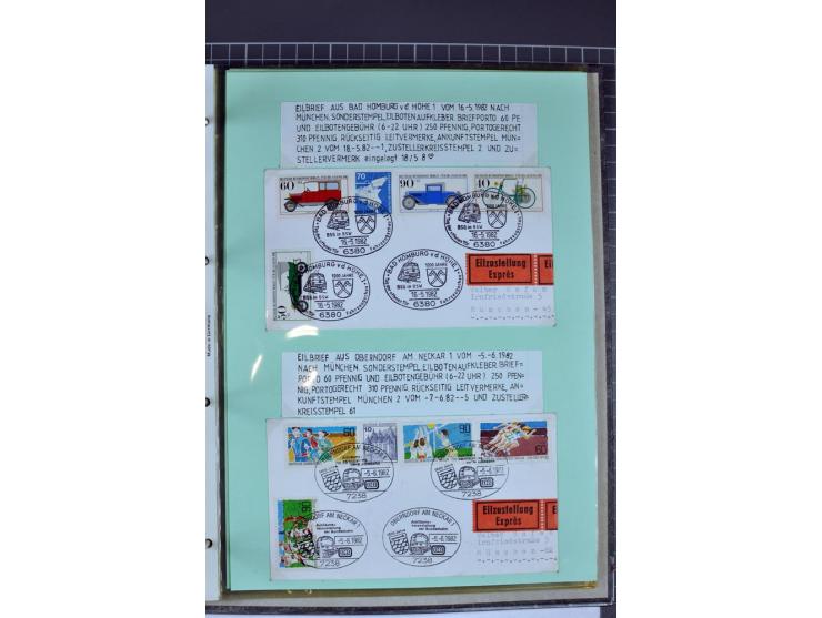 1828/1995, sehr umfangreiche Ausstellungs-Sammlung "Die Eilboten-Post" ab Vorphila in 11 Alben mit einigen hundert Briefen, K