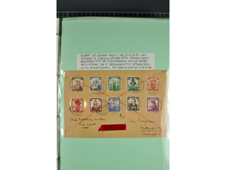 1828/1995, sehr umfangreiche Ausstellungs-Sammlung "Die Eilboten-Post" ab Vorphila in 11 Alben mit einigen hundert Briefen, K