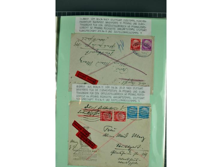 1828/1995, sehr umfangreiche Ausstellungs-Sammlung "Die Eilboten-Post" ab Vorphila in 11 Alben mit einigen hundert Briefen, K