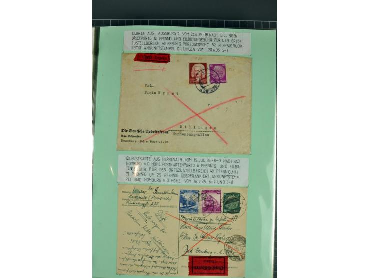 1828/1995, sehr umfangreiche Ausstellungs-Sammlung "Die Eilboten-Post" ab Vorphila in 11 Alben mit einigen hundert Briefen, K
