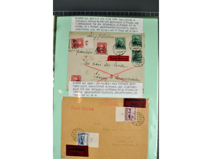 1828/1995, sehr umfangreiche Ausstellungs-Sammlung "Die Eilboten-Post" ab Vorphila in 11 Alben mit einigen hundert Briefen, K
