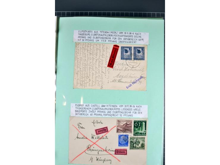 1828/1995, sehr umfangreiche Ausstellungs-Sammlung "Die Eilboten-Post" ab Vorphila in 11 Alben mit einigen hundert Briefen, K