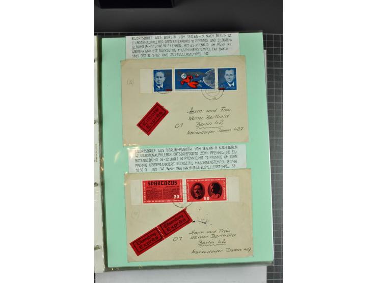 1828/1995, sehr umfangreiche Ausstellungs-Sammlung "Die Eilboten-Post" ab Vorphila in 11 Alben mit einigen hundert Briefen, K