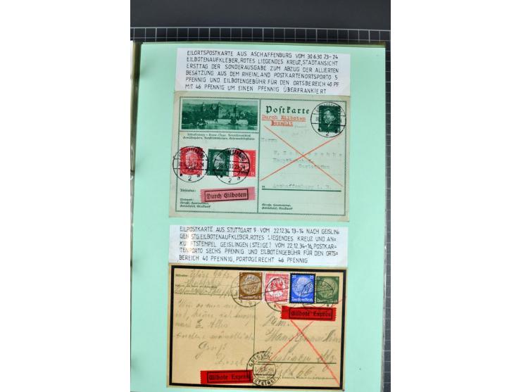 1828/1995, sehr umfangreiche Ausstellungs-Sammlung "Die Eilboten-Post" ab Vorphila in 11 Alben mit einigen hundert Briefen, K