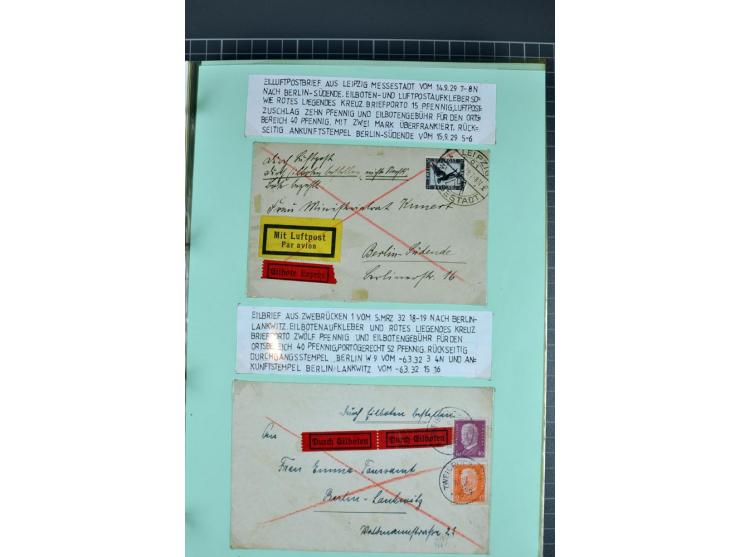 1828/1995, sehr umfangreiche Ausstellungs-Sammlung "Die Eilboten-Post" ab Vorphila in 11 Alben mit einigen hundert Briefen, K