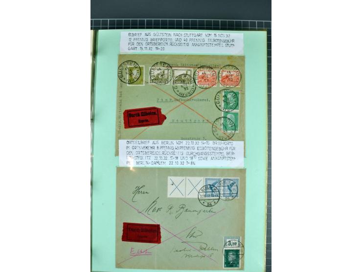 1828/1995, sehr umfangreiche Ausstellungs-Sammlung "Die Eilboten-Post" ab Vorphila in 11 Alben mit einigen hundert Briefen, K