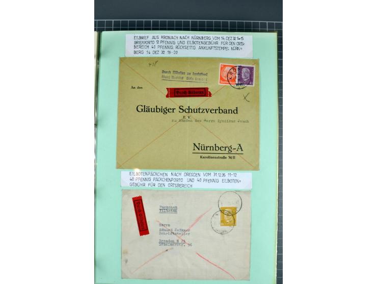 1828/1995, sehr umfangreiche Ausstellungs-Sammlung "Die Eilboten-Post" ab Vorphila in 11 Alben mit einigen hundert Briefen, K