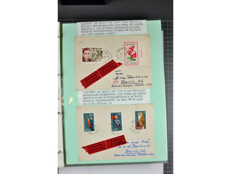 1828/1995, sehr umfangreiche Ausstellungs-Sammlung "Die Eilboten-Post" ab Vorphila in 11 Alben mit einigen hundert Briefen, K
