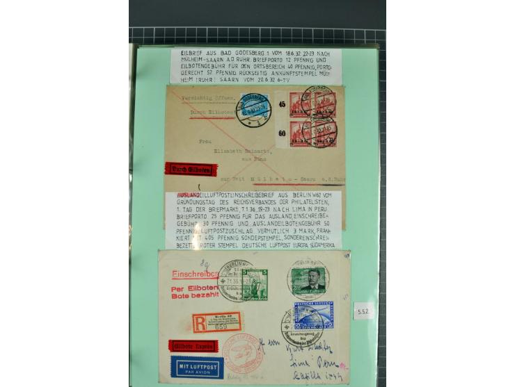 1828/1995, sehr umfangreiche Ausstellungs-Sammlung "Die Eilboten-Post" ab Vorphila in 11 Alben mit einigen hundert Briefen, K