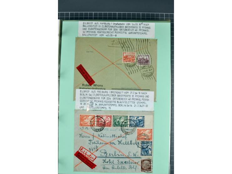 1828/1995, sehr umfangreiche Ausstellungs-Sammlung "Die Eilboten-Post" ab Vorphila in 11 Alben mit einigen hundert Briefen, K