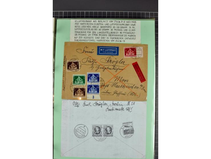 1828/1995, sehr umfangreiche Ausstellungs-Sammlung "Die Eilboten-Post" ab Vorphila in 11 Alben mit einigen hundert Briefen, K