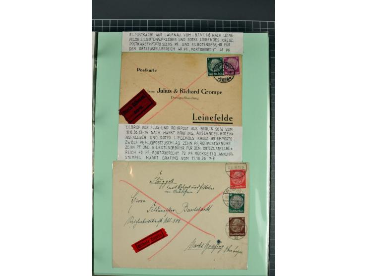 1828/1995, sehr umfangreiche Ausstellungs-Sammlung "Die Eilboten-Post" ab Vorphila in 11 Alben mit einigen hundert Briefen, K