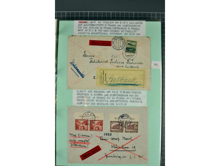 1828/1995, sehr umfangreiche Ausstellungs-Sammlung "Die Eilboten-Post" ab Vorphila in 11 Alben mit einigen hundert Briefen, K