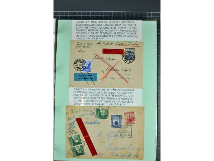1828/1995, sehr umfangreiche Ausstellungs-Sammlung "Die Eilboten-Post" ab Vorphila in 11 Alben mit einigen hundert Briefen, K