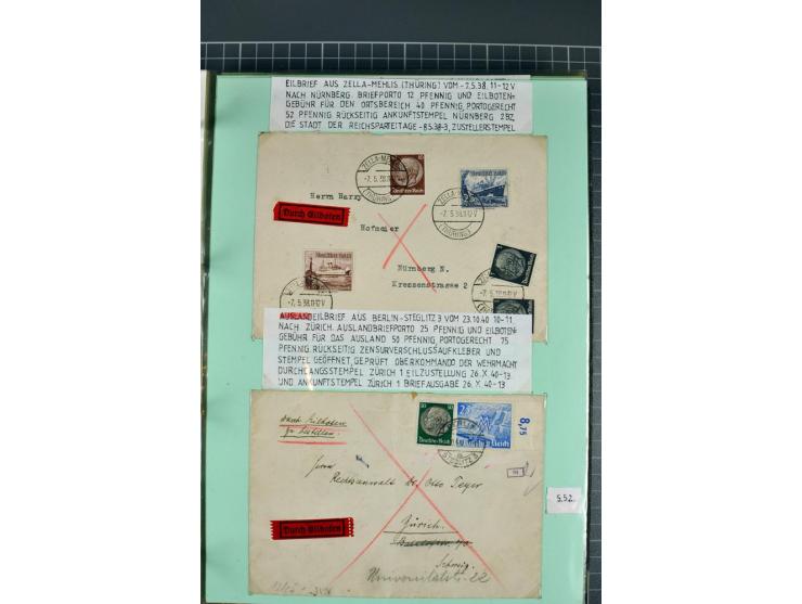 1828/1995, sehr umfangreiche Ausstellungs-Sammlung "Die Eilboten-Post" ab Vorphila in 11 Alben mit einigen hundert Briefen, K